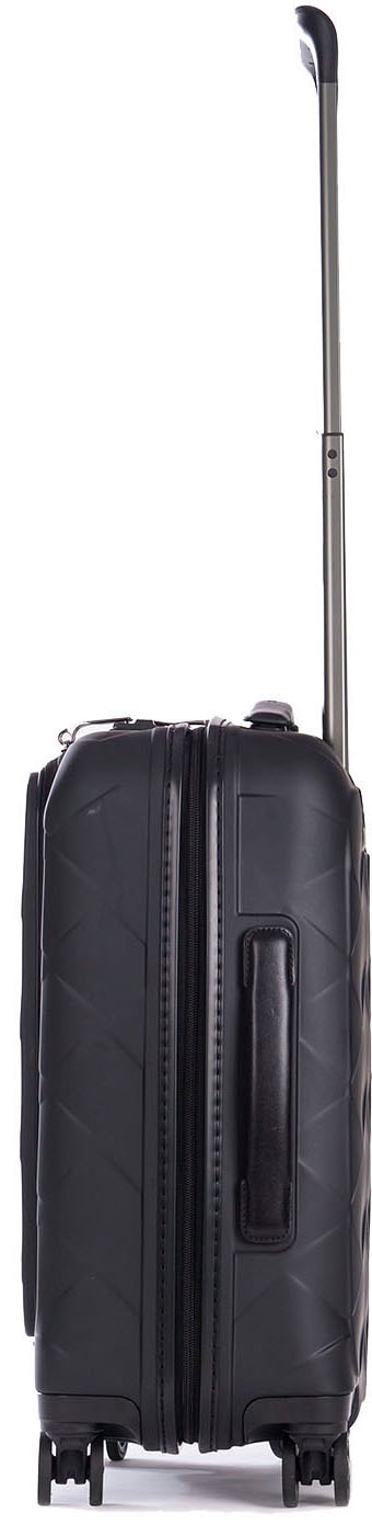 Stratic Hartschalen-Trolley »Leather&More S mit Vortasche, matt black«, 4 Rollen, Handgepäck Reisekoffer Reisegepäck TSA-Zahlenschloss