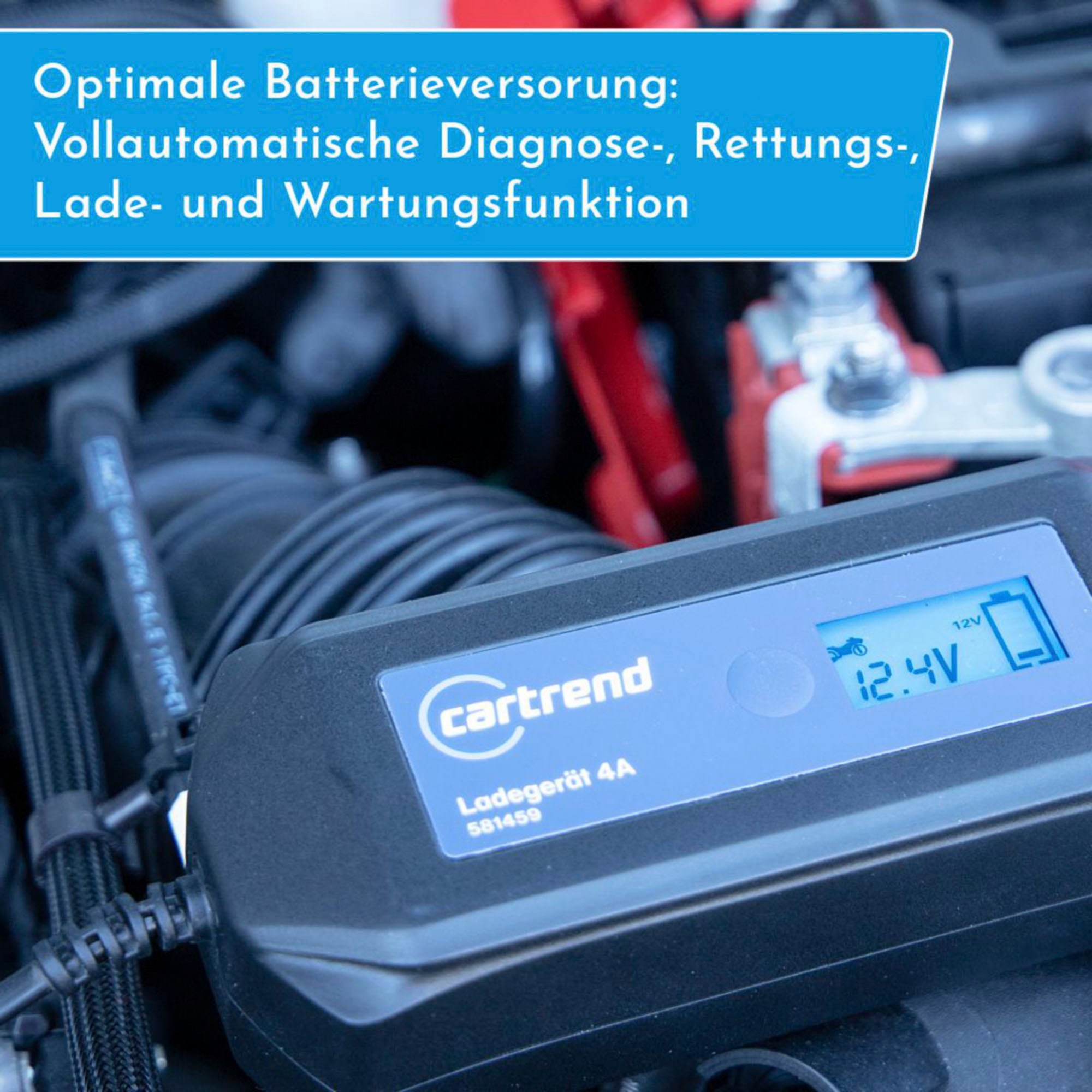 Cartrend Autobatterie-Ladegerät »Batterieladegerät DP4.1 mit Mikroprozessor-Technologie 6V/12V, 4A«
