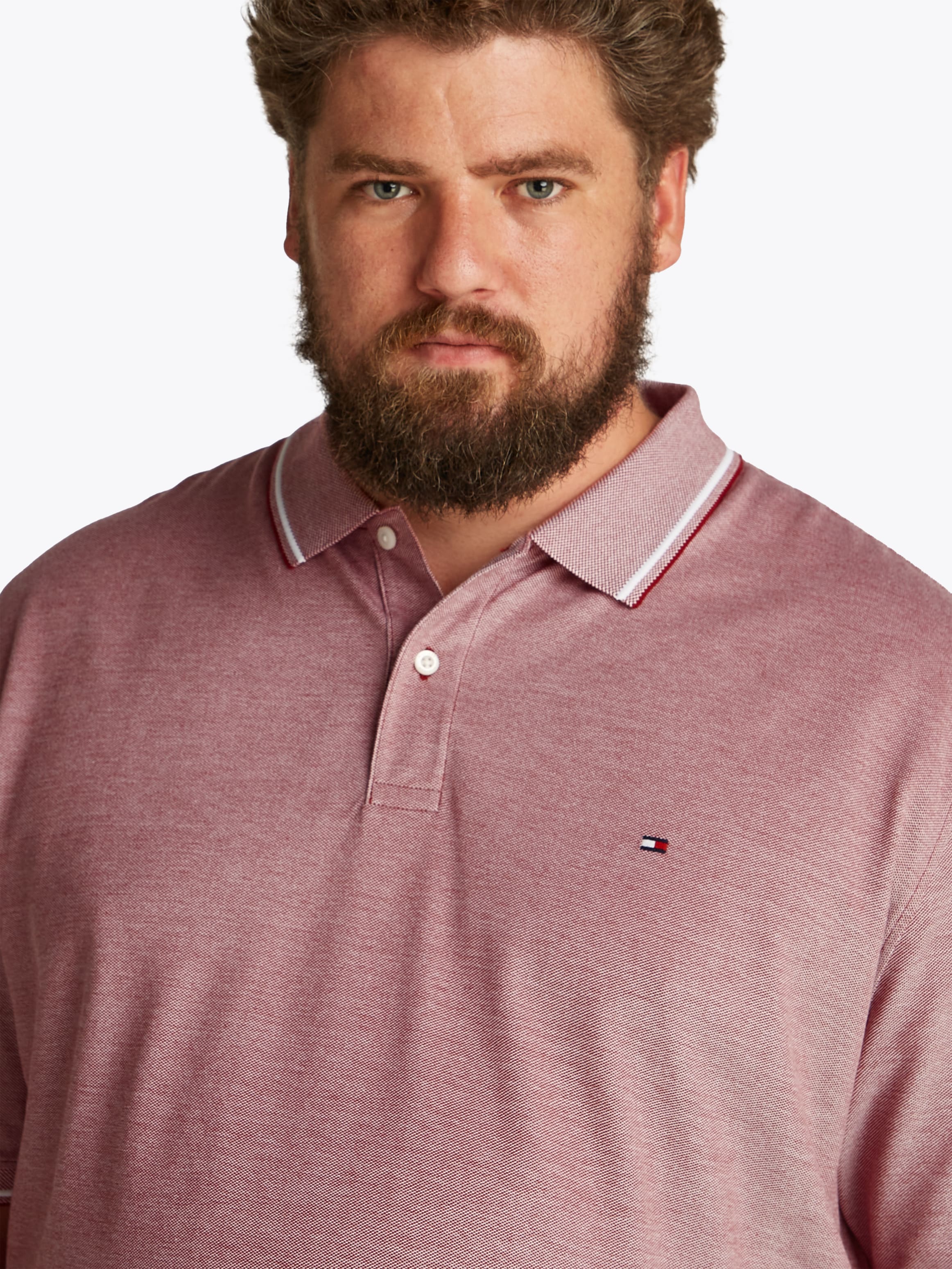 Tommy Hilfiger Big & Tall Poloshirt »BT-OXFORD TWO TONE REG POLO-B«, in Großen Größen, Logostickerei