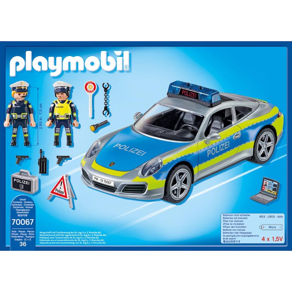 Playmobil® Konstruktions-Spielset »Porsche 911 Carrera 4S Polizei (70067), City Action«, (36 St.)