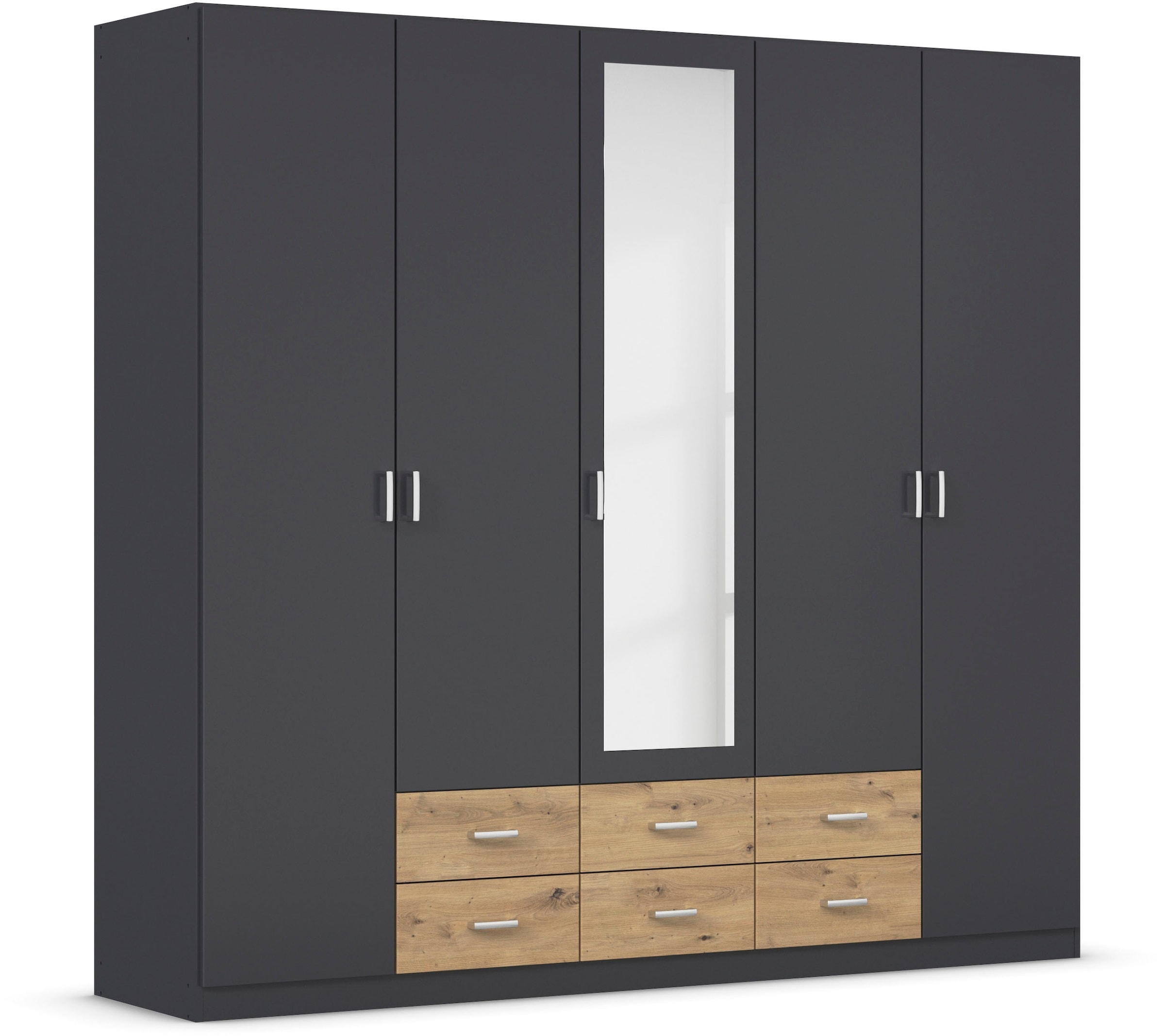 rauch Kleiderschrank »Gamma Drehtürenschrank Garderobe Schrank mit Spiegel«, in schlichtem Design mit Schubkästen und Spiegel, in 3 Breiten