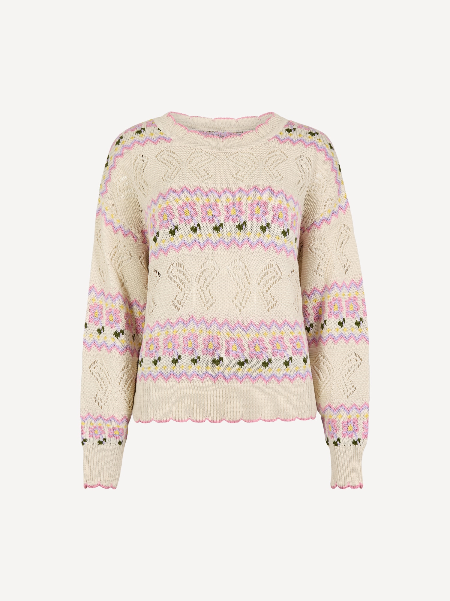 Apricot Strickpullover »Pullover« mit Schmetterlings- und Blumenmuster