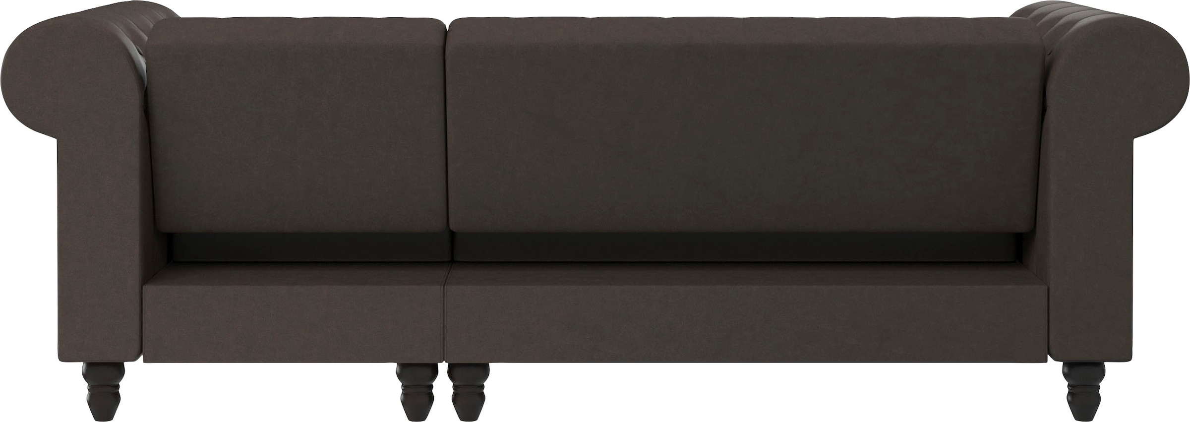 Dorel Home Ecksofa »Felix, L-Form, 241 cm (Liegefl.108x195 cm), Recamiere tauschbar,«, verstellb. Rückenlehne, Bett-Funktion, Velours, Kunstleder, Vintage