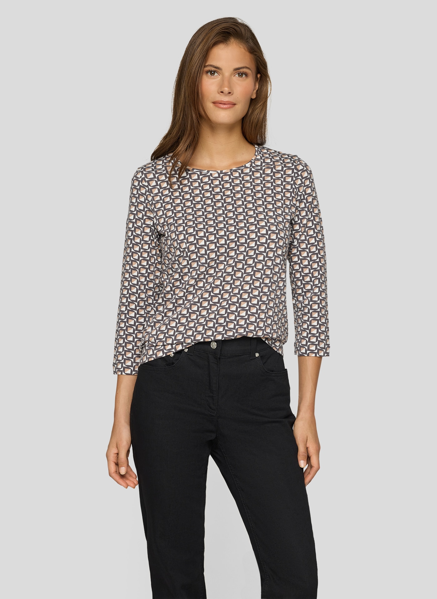 Rabe Damen 3/4-Arm-Shirt mit Minimal Print, Größe 44