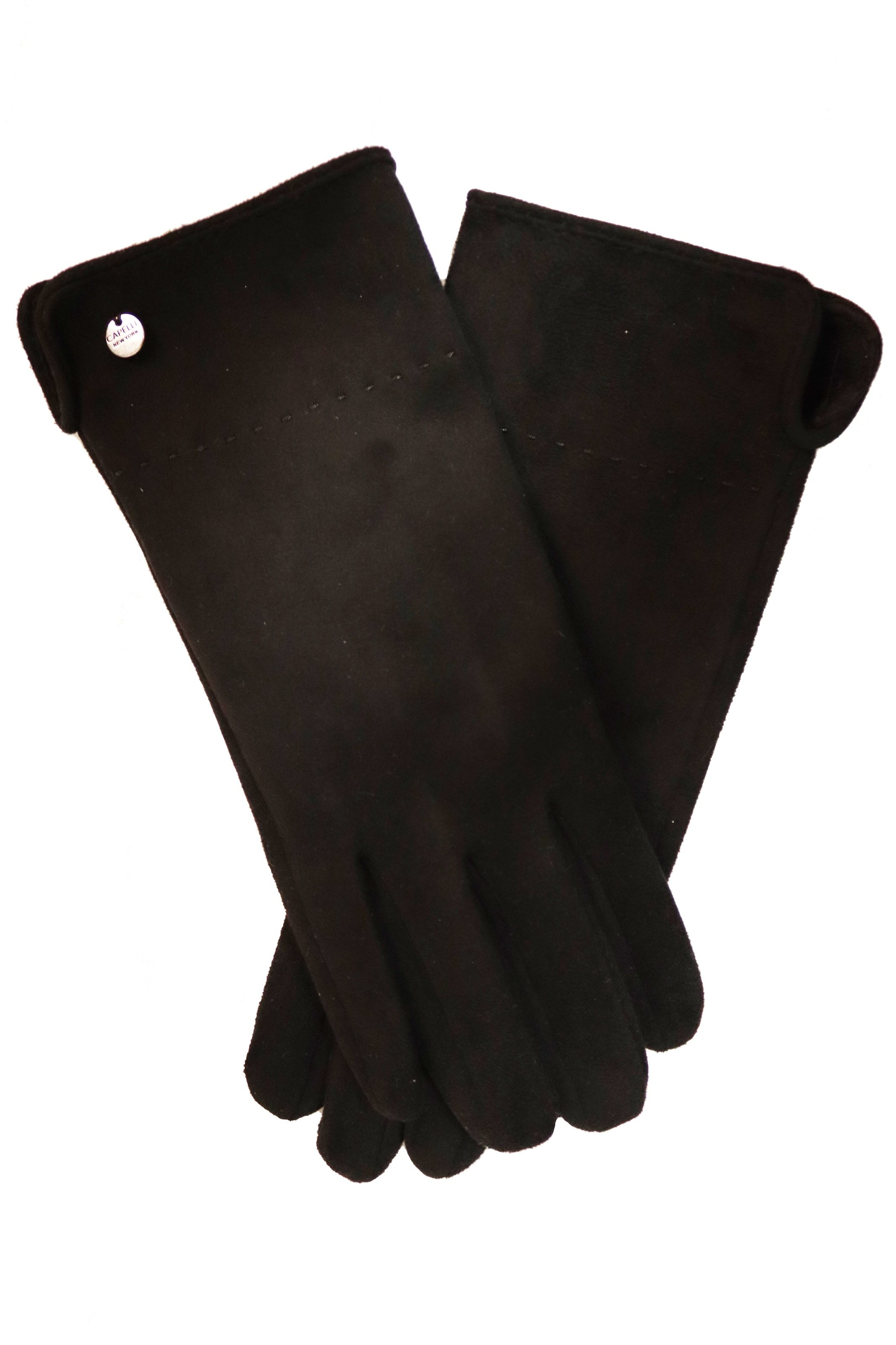 Capelli New York Strickhandschuhe mit Ziernaht, Metall-Logo, Feinripp-Strick, elastisch