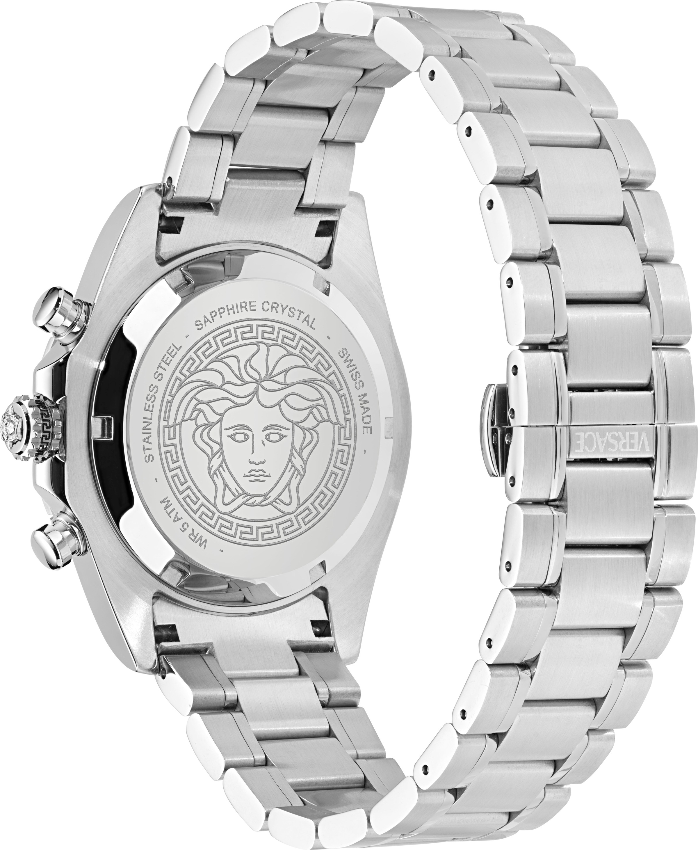 Versace Chronograph »VERSACE CHRONO X« Quarzuhr, Armbanduhr, Herrenuhr,Swiss Made,Edelstahlband,Stoppfunktion