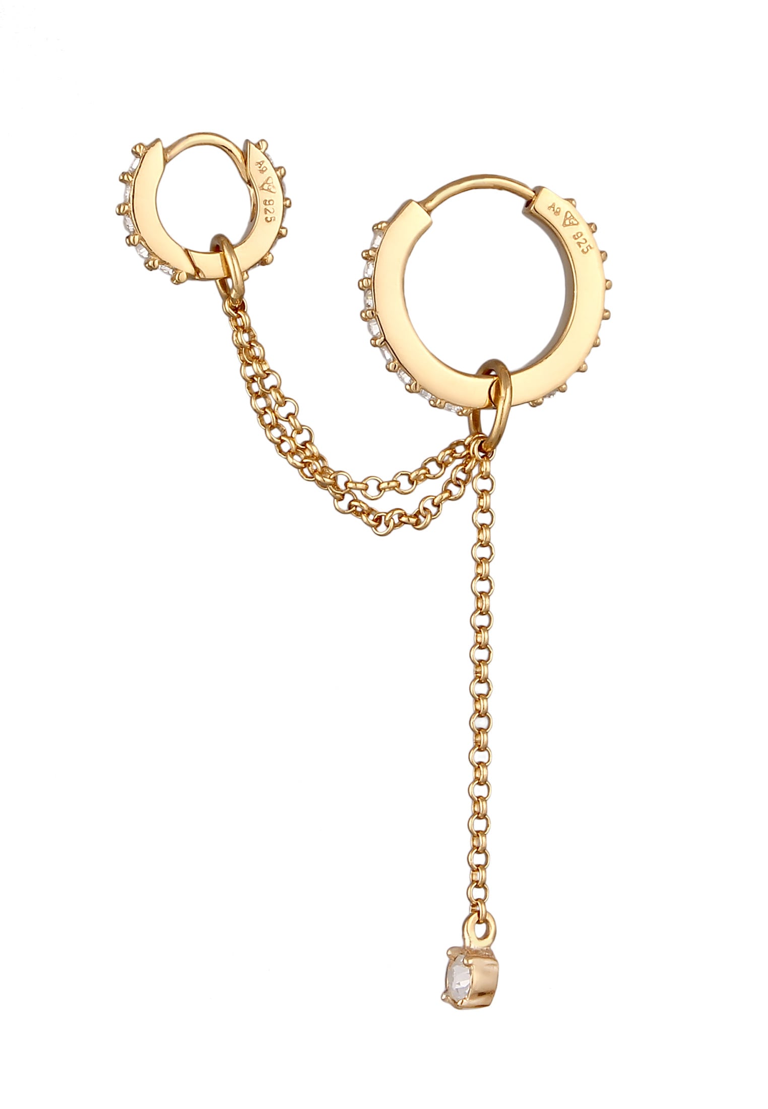 Elli Ohrklemme »Ohrringe Creolen Glas Kristalle 925 Sterling Silber (1tlg.)«