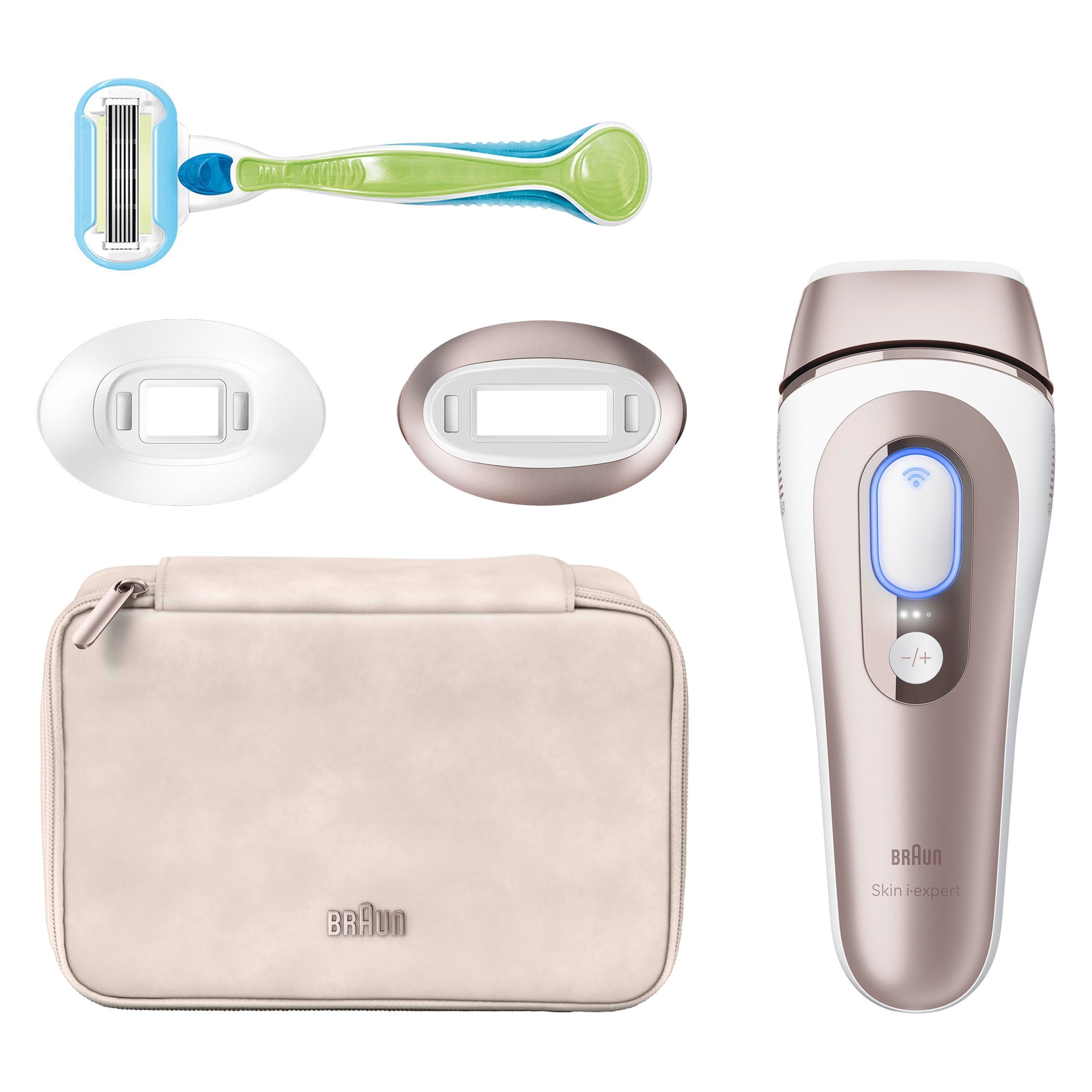Braun IPL-Haarentferner »Smart Skin i·expert PL7147«, 2 Aufsätze für Gesicht & Körper, Venus Rasierer & Aufbewahrungstasche
