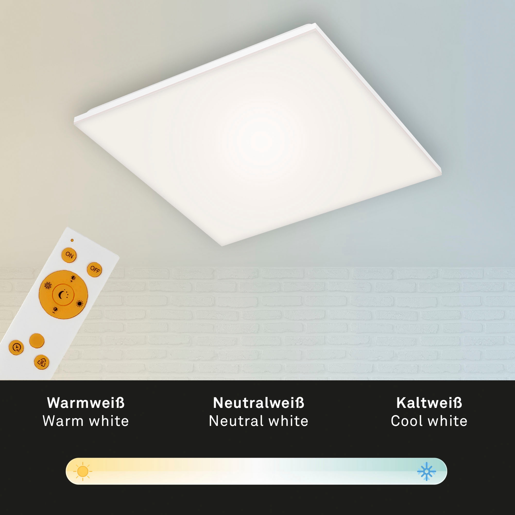 Briloner Leuchten rahmenloses CCT LED Panel, weiß, 1 x LED fest integriert, 38 Watt
