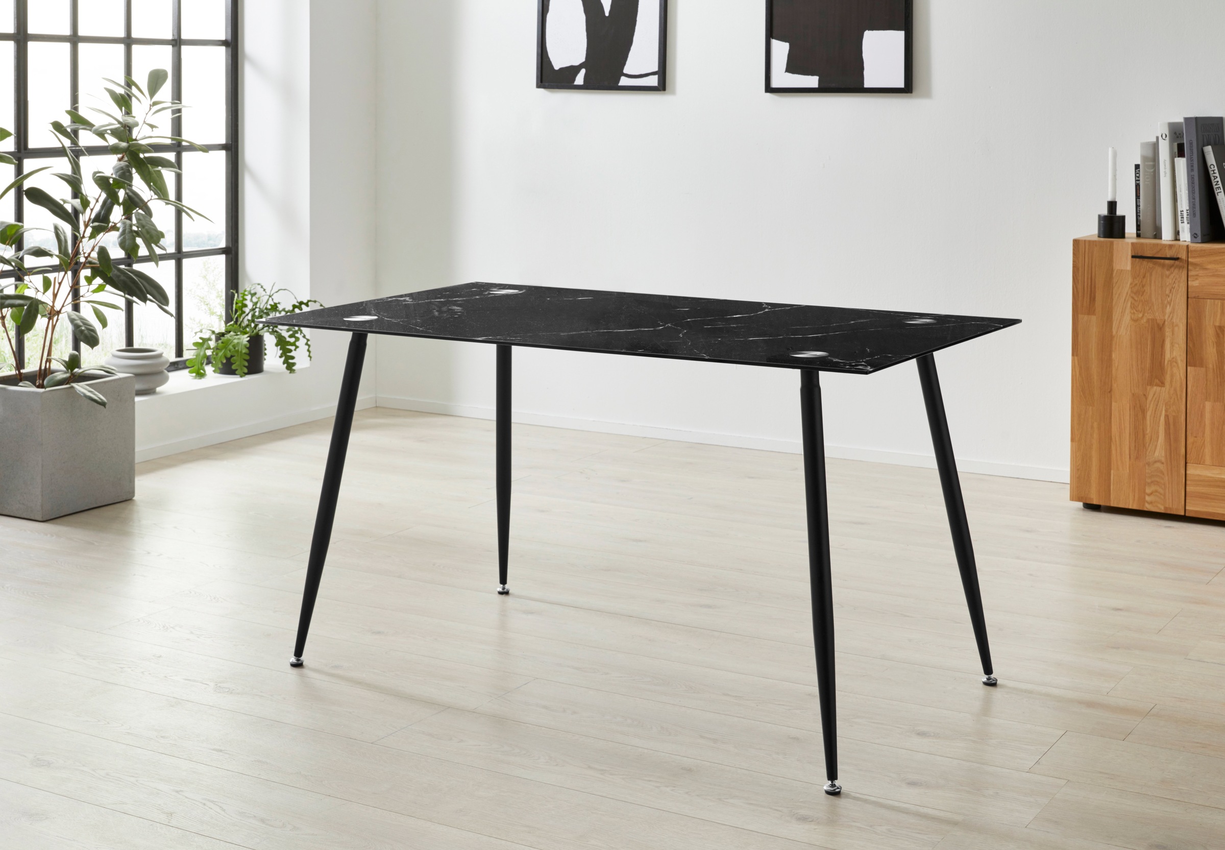 Homexperts Glastisch »Romeo«, Breite 140 cm, in Marmor-Optik