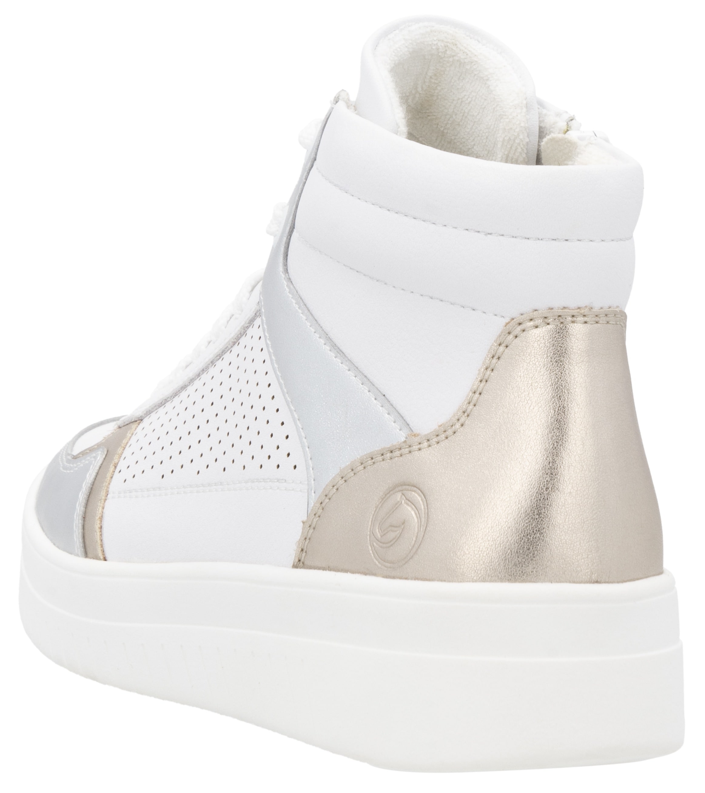 Remonte Plateausneaker, Freizeitschuh, Schnürschuh, High Top-Sneaker mit Kontrastbesatz