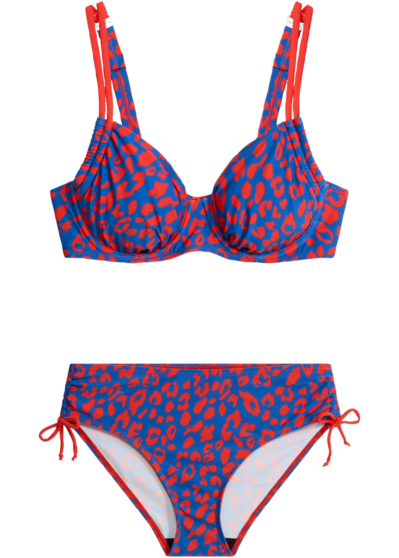 bonprix Bustier-Bikini Set,  mit Bügel, im Leo-Design, sportlicher Stil, aus Polyamid und Elasthan