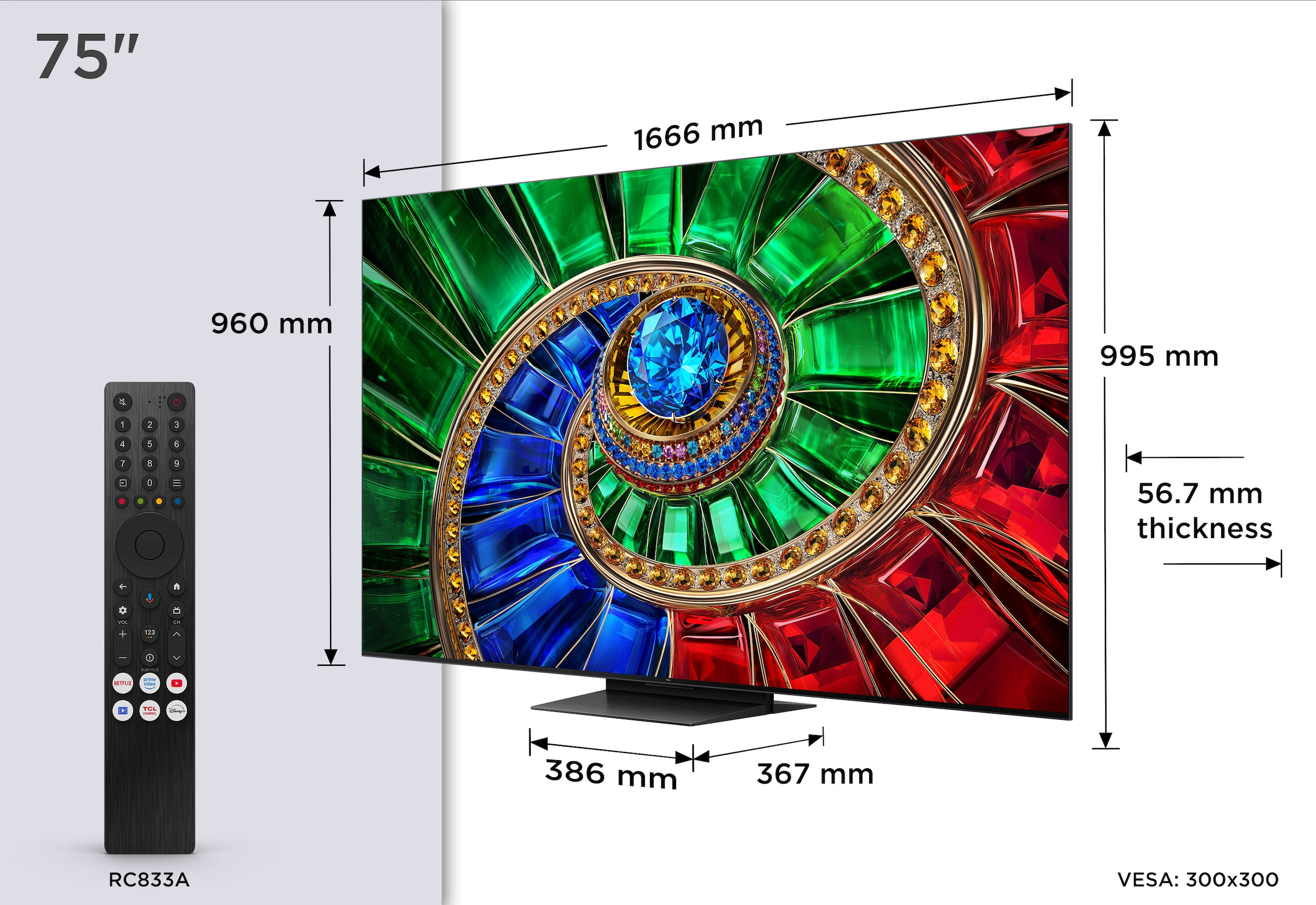 TCL Mini-LED-Fernseher »75RM7LX1« 189 cm/75 ″