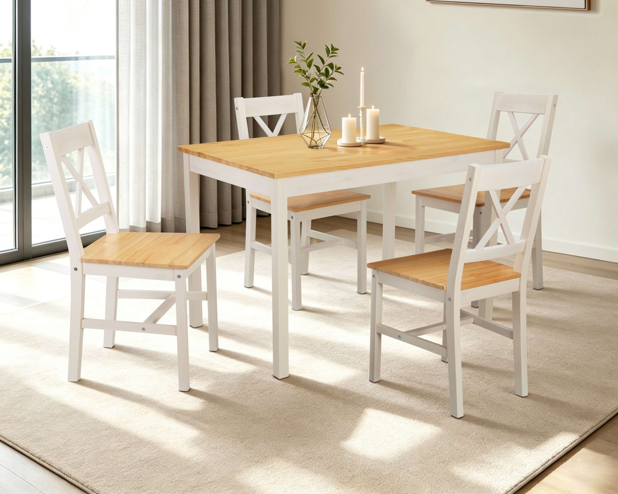 OTTO home Esszimmerstuhl »Willow« (Set) 2 Stk.aus massivem Kiefernholz, lackiert, pflegeleicht, bis 130 kg belastbar