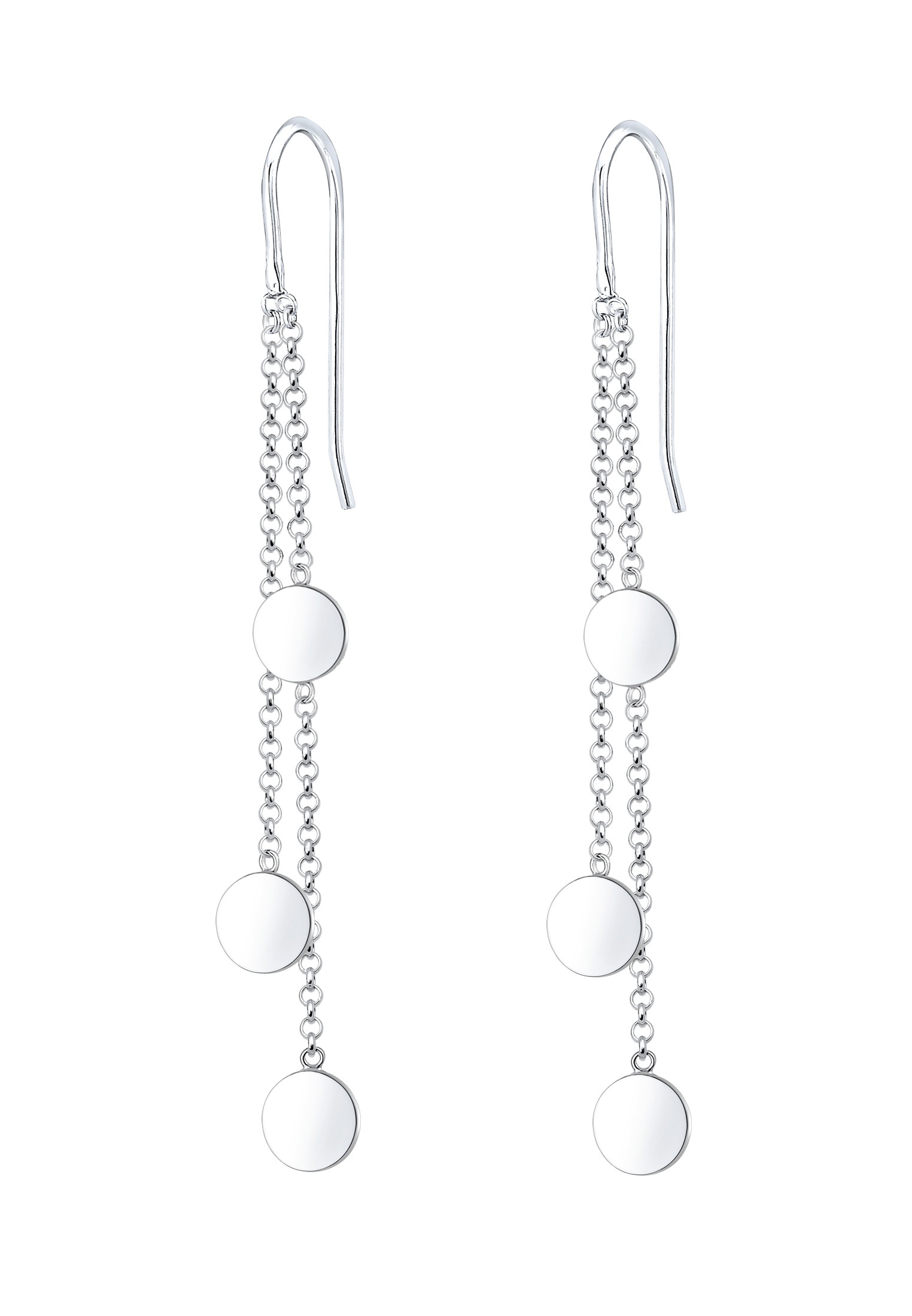 Elli Paar Ohrhänger »Ohrringe Ohrhänger Geo Kreis Plättchen Trend 925 Sterling Silber«