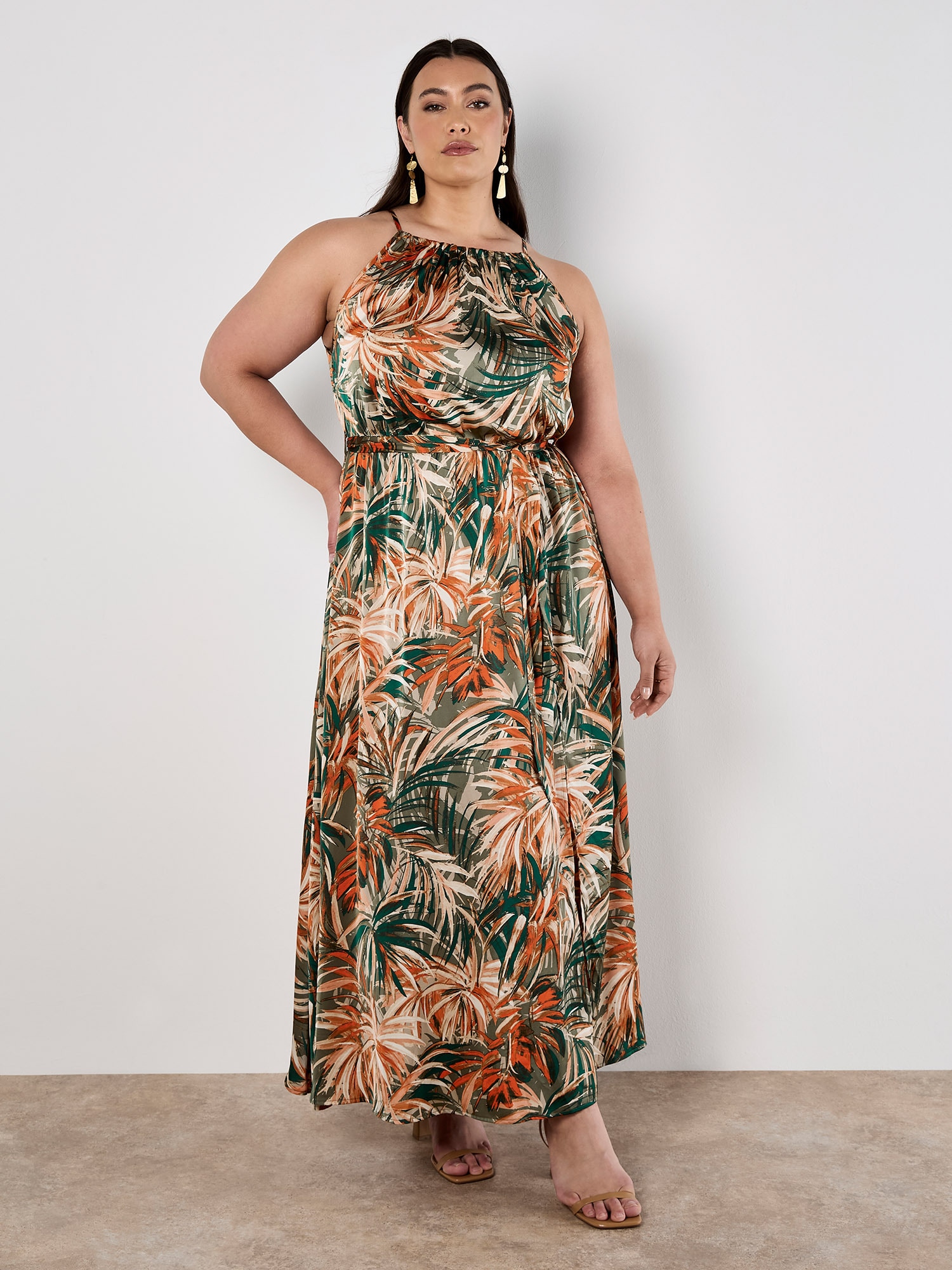 Apricot Midikleid »Maxikleid« mit Bindeband, 2 tlg. mit Bindeband