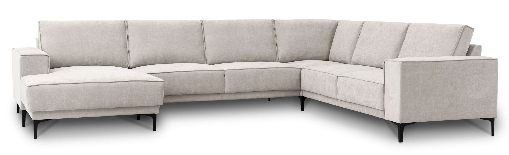 OTTO home Wohnlandschaft »OLAND U-Form, XXL, B: 342 cm, Skandi-Design« Skandi-Design in Struktur, Flachgewebe, Luxus-Microfaser, Boucle