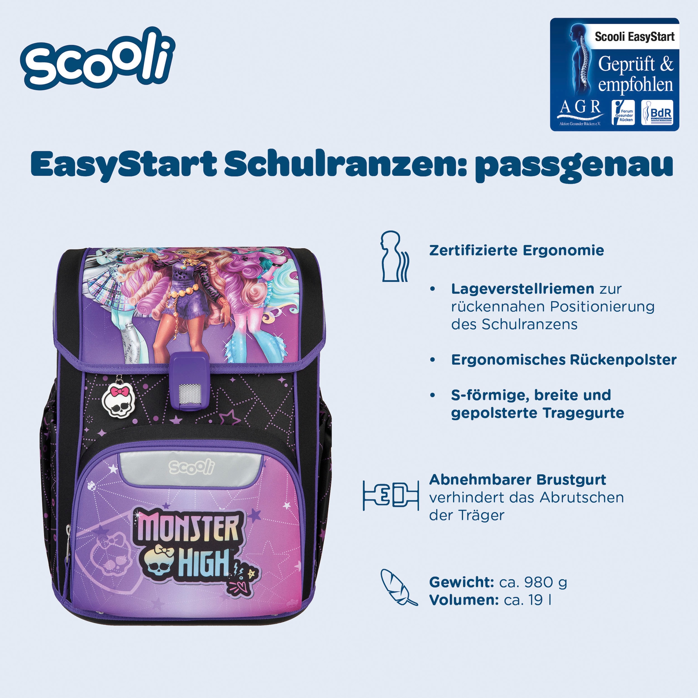 Scooli Schulranzen »Easy Start« Reflektoren