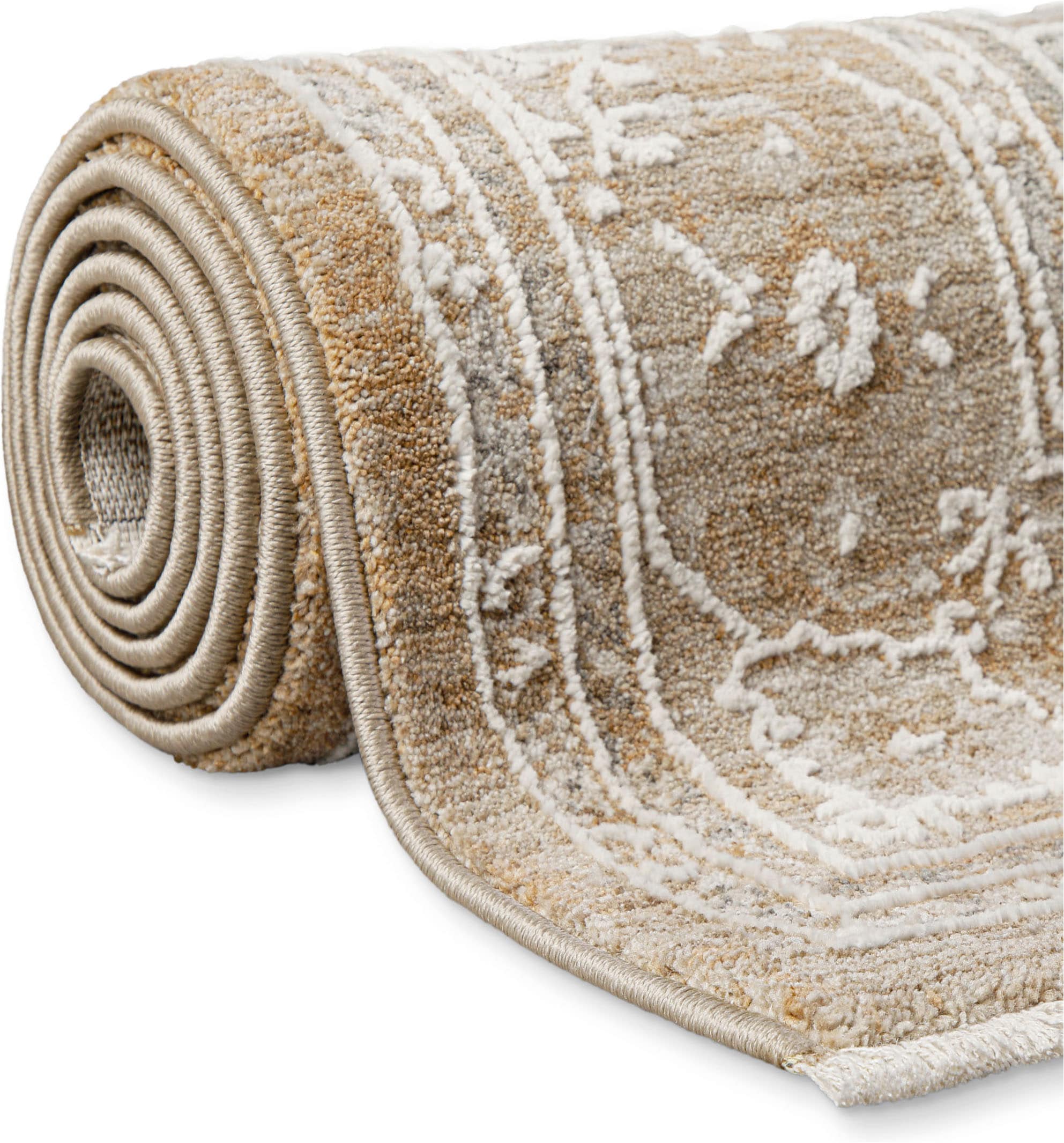 Esprit Teppich »Vintage Soul« rechteckig 15 mm Höhe Kurzflor, Vintage-Orient-Look, Hoch-Tief-Effekt, waschbar, Jute-Rücken
