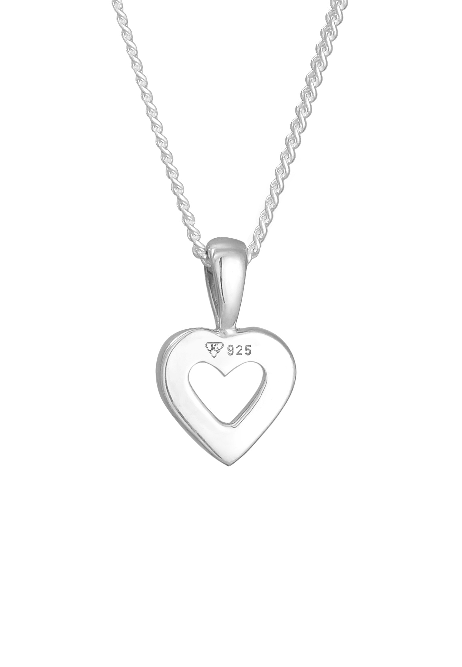 Elli Kette mit Anhänger »Halskette Herz Kristalle Liebe Romantik 925 Silber«