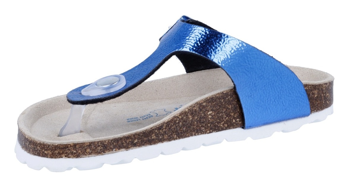 Richter Zehentrenner »Bio WMS: weit«, Pantolette mit Metallic Look, Größenschablone zum Download