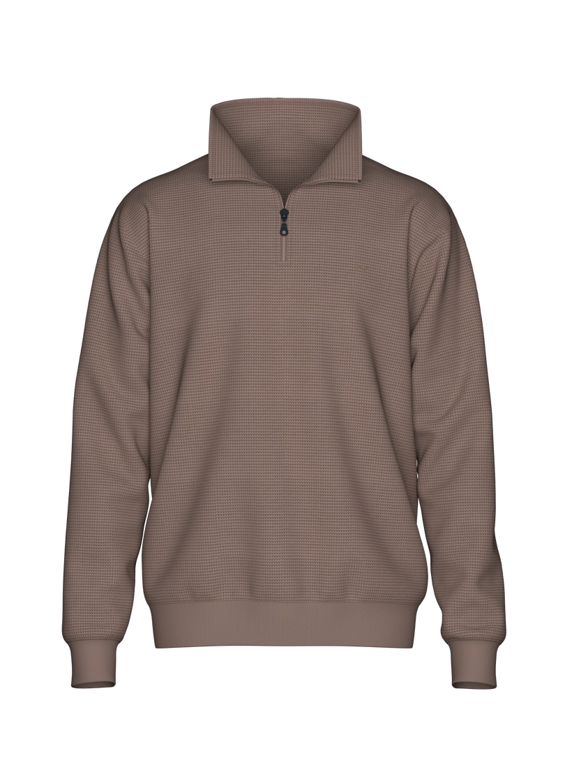 Trigema Sweatshirt »TRIGEMA Troyer in Waffeloptik«
