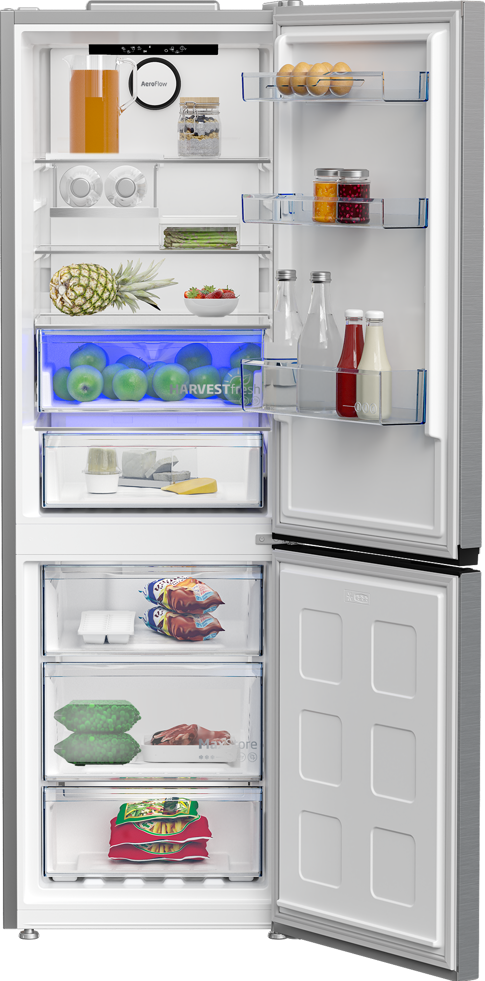 BEKO Kühl-/Gefrierkombination »B7RCNE367HXB«, No Frost und AeroFlow