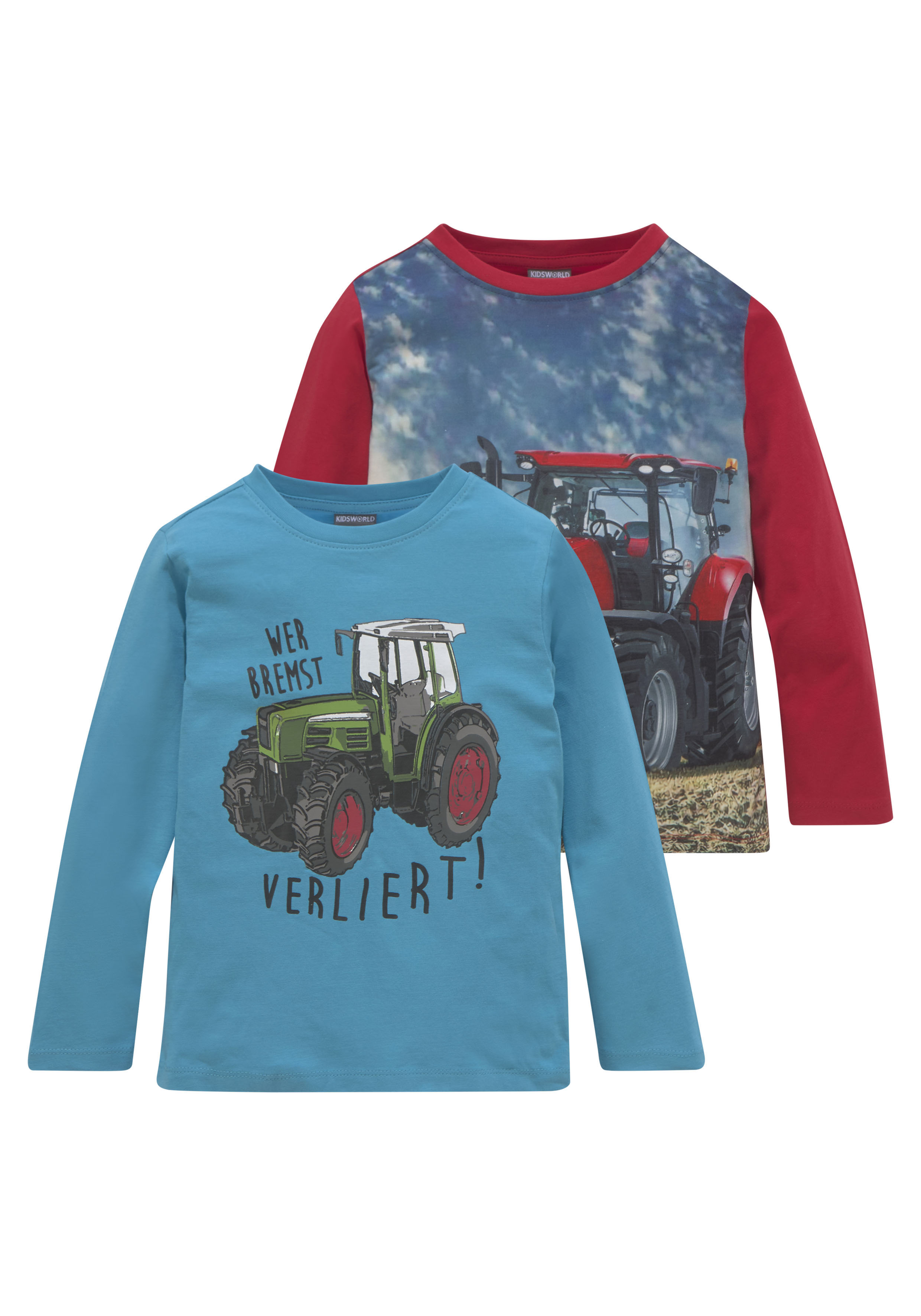 Langarmshirt »Traktoren«, (Packung, 2 tlg.), mit 1x Fotodruck