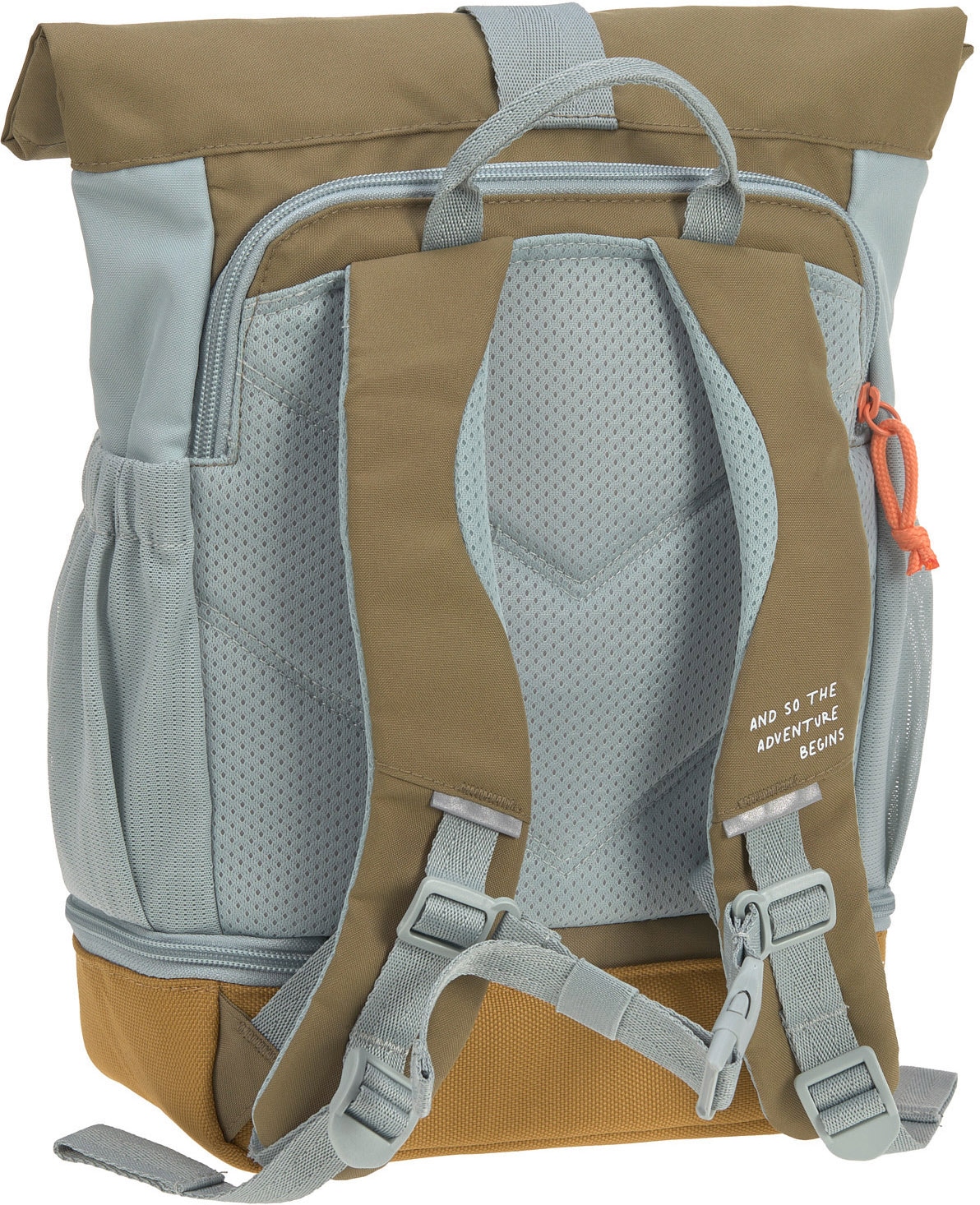 LÄSSIG Kinderrucksack »Nature, Mini Rolltop Backpack, Light Blue«, Reflektoren, aus recycelten PET-Flaschen