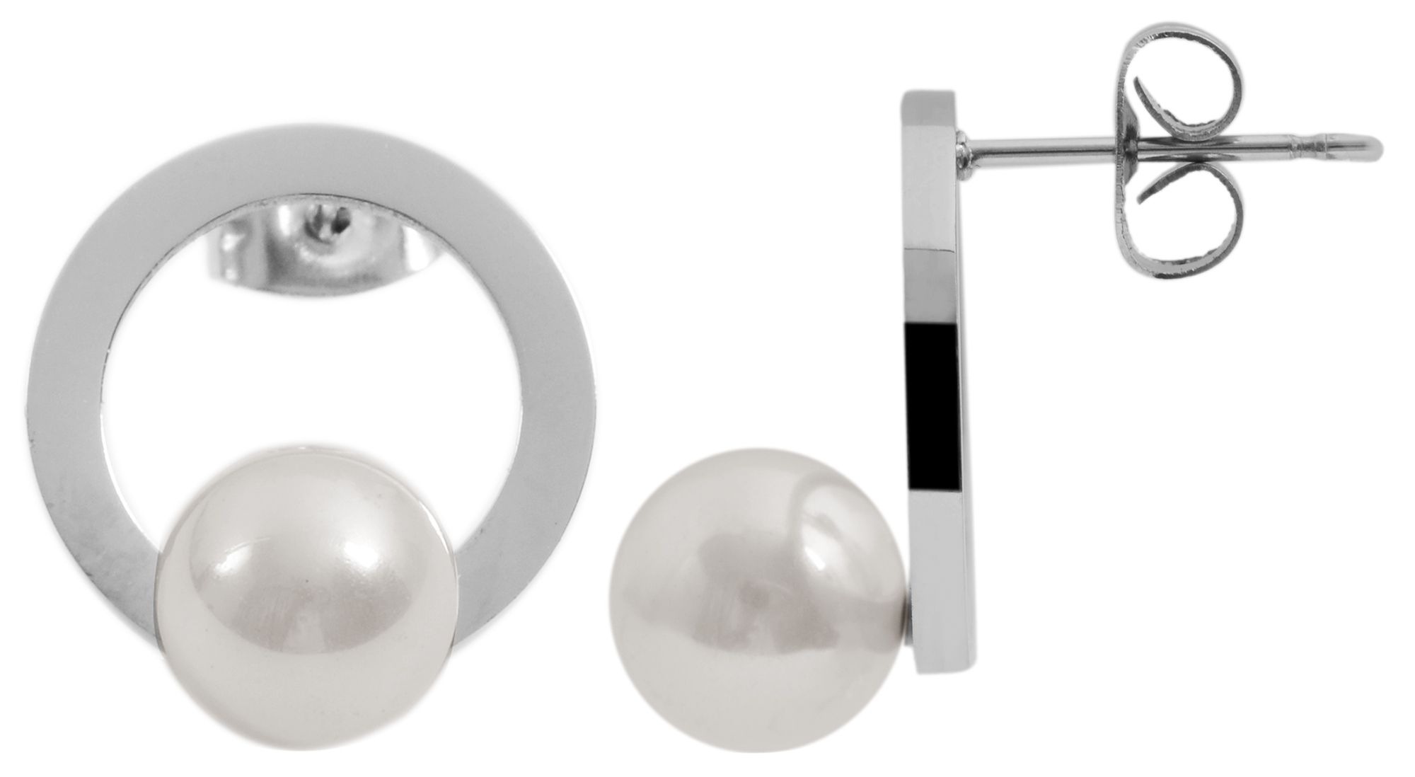 Adelia´s Paar Ohrstecker »Damen Ohrringe ¿ Ohrstecker aus Edelstahl mit Perle«