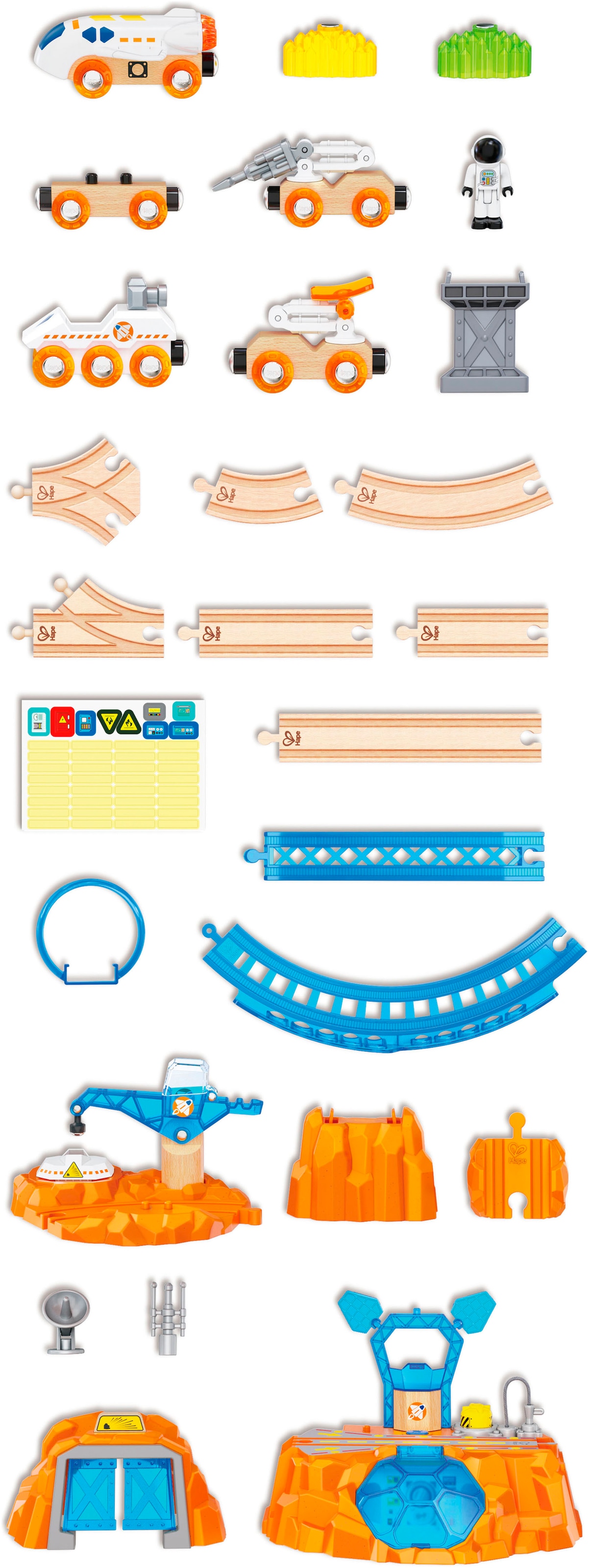 Hape Spielzeug-Eisenbahn »Zugset - Mars-Erkundung«, (48 tlg.), mit Licht und Sound