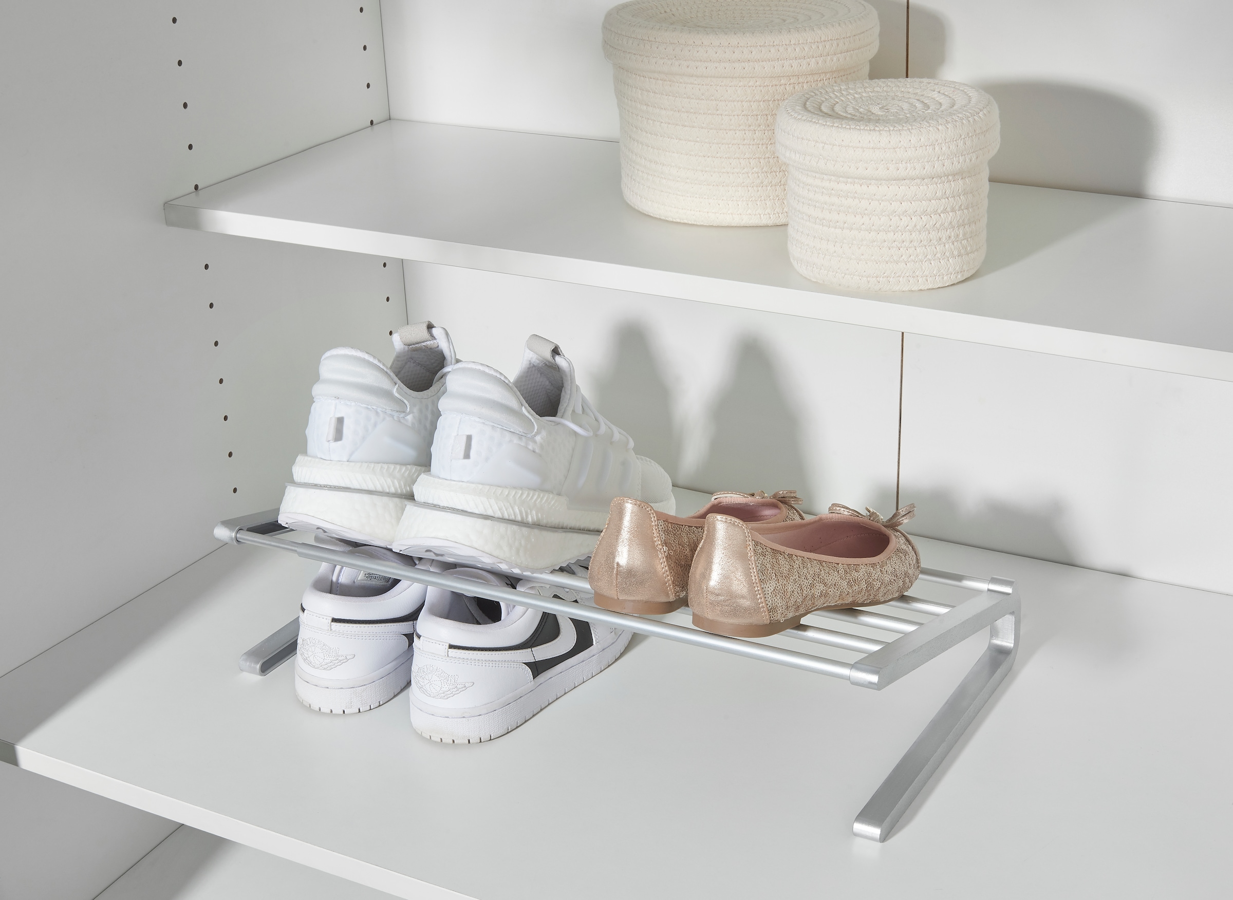 Ruco Schuhregal Schuhstapler, breitenverstellbar, für bis zu 6 Paar Schuhe, Aluminium