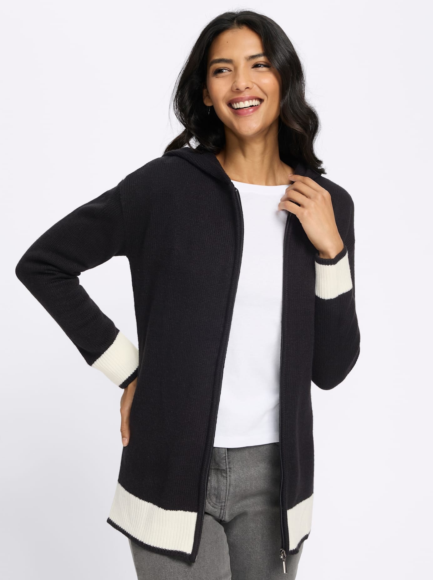 Classic Basics Longstrickjacke