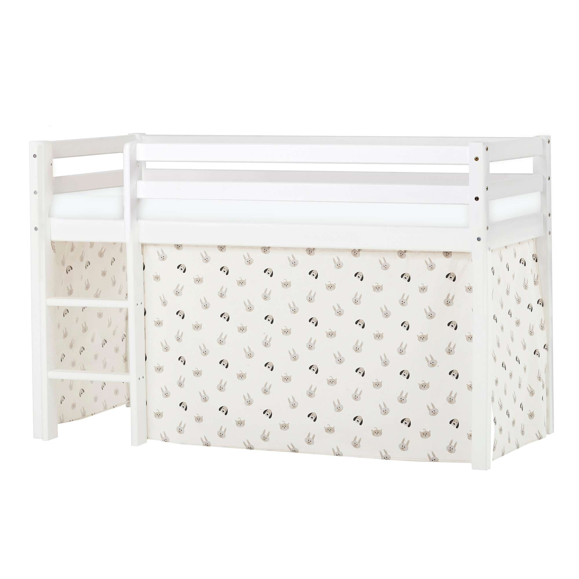 Hoppekids Hochbett »ECO Dream, Kinderbett, Spielbett, Halbhohes Bett aus Massivholz«, inkl. Vorhang-Set Creator, Bettgröße & Matratze wählbar