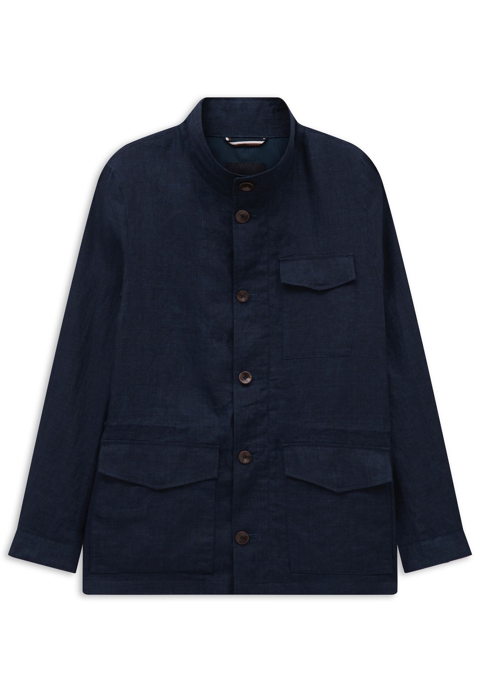 bugatti Kurzjacke »Regular Fit« Pure linen mit Stehkragen