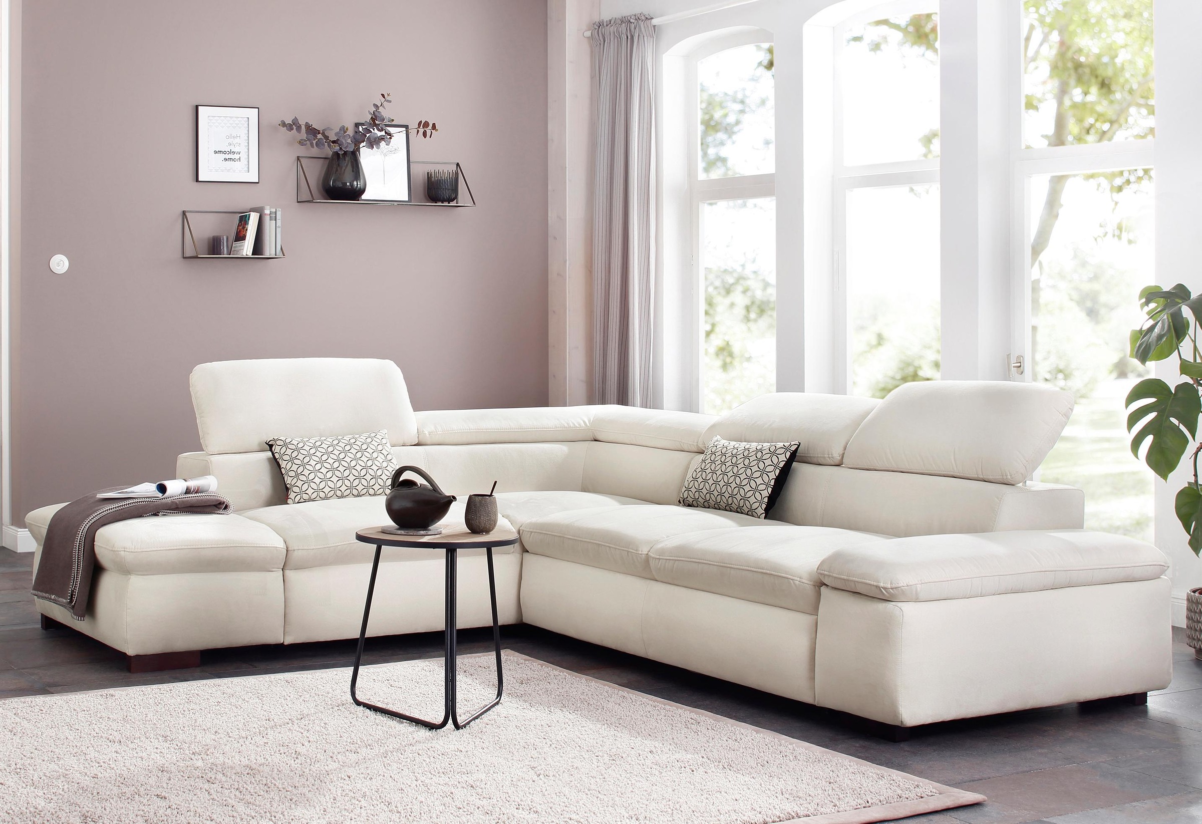 Home affaire Ecksofa »Alberto L-Form« mit Kopfteilverstellung, wahlweise mit Bettfunktion