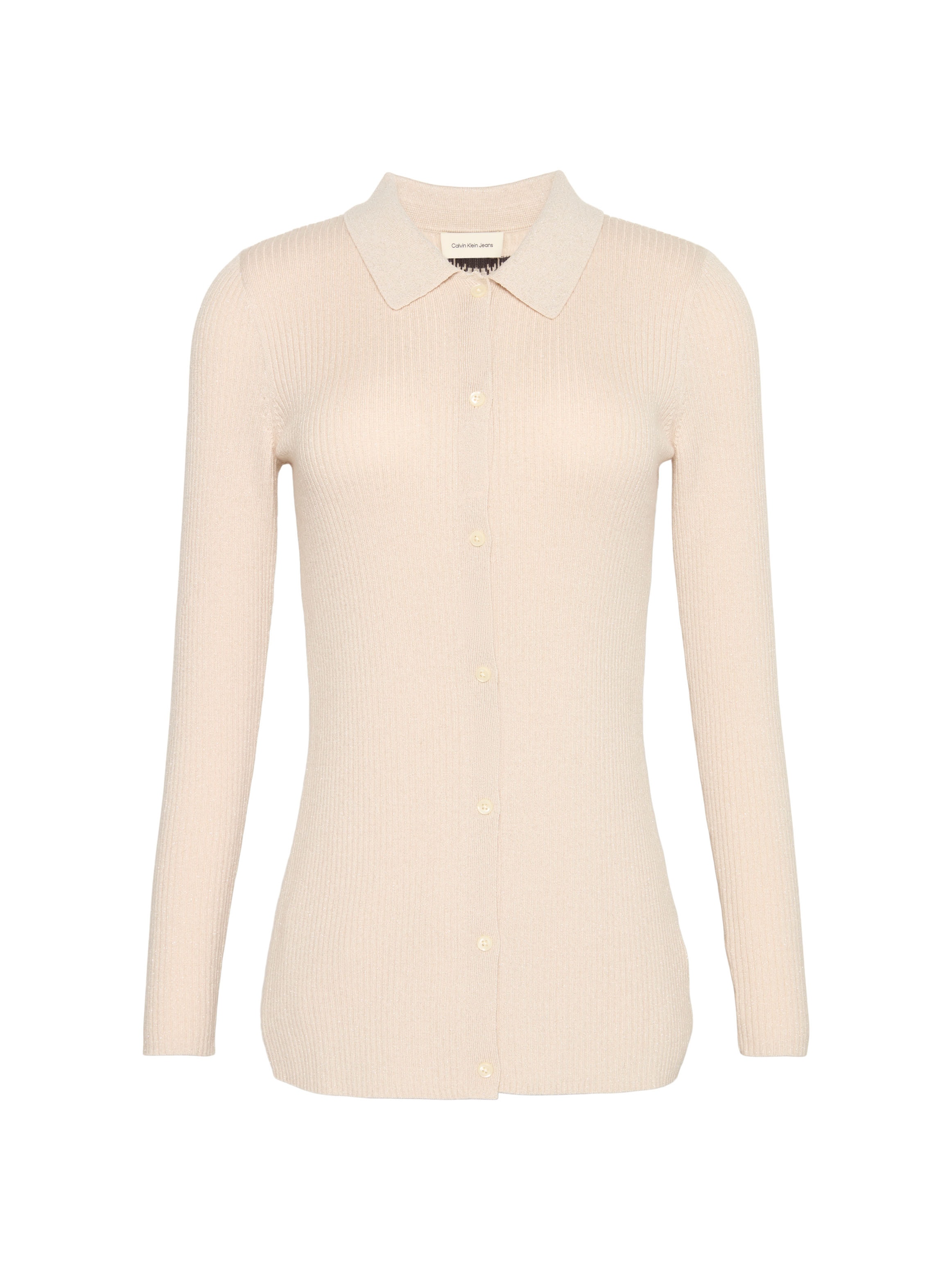 Calvin Klein Jeans Strickjacke Regular fit mit Glitzer und Rundhalsausschnitt