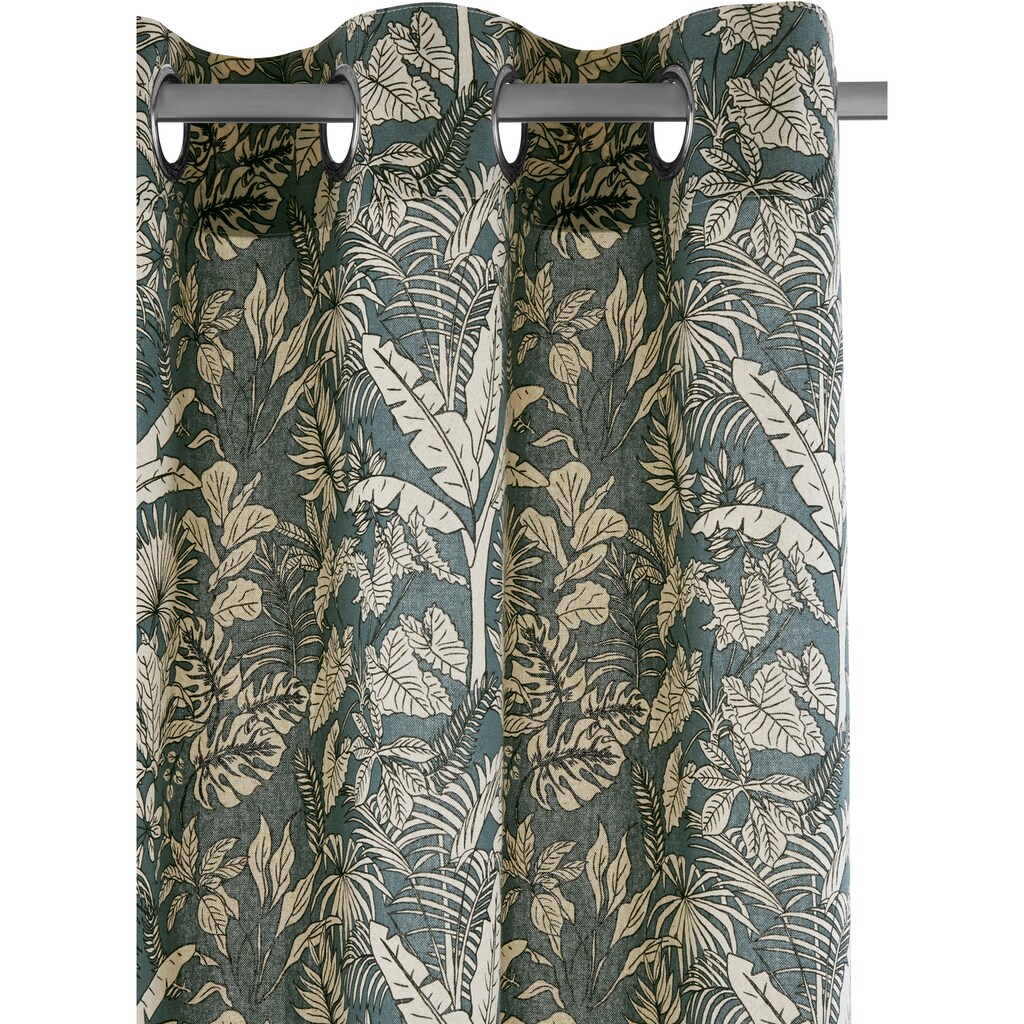 COUCH♥ Vorhang »Palmös«, (1 St.), blickdicht, Bio-Baumwolle, bedruckt, floral, gewebt, verschiedene Größen