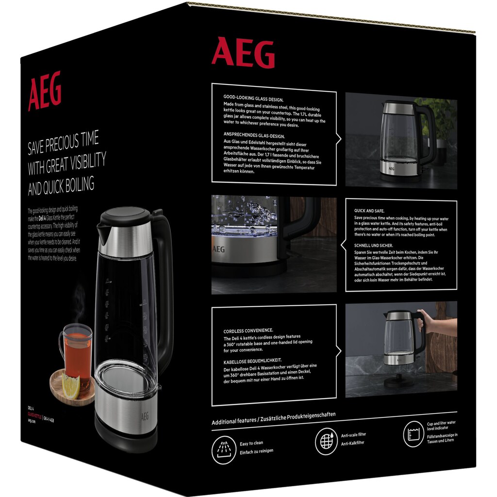 AEG Wasserkocher »GK4-1-4GB«, 1,7 l, 2200 W