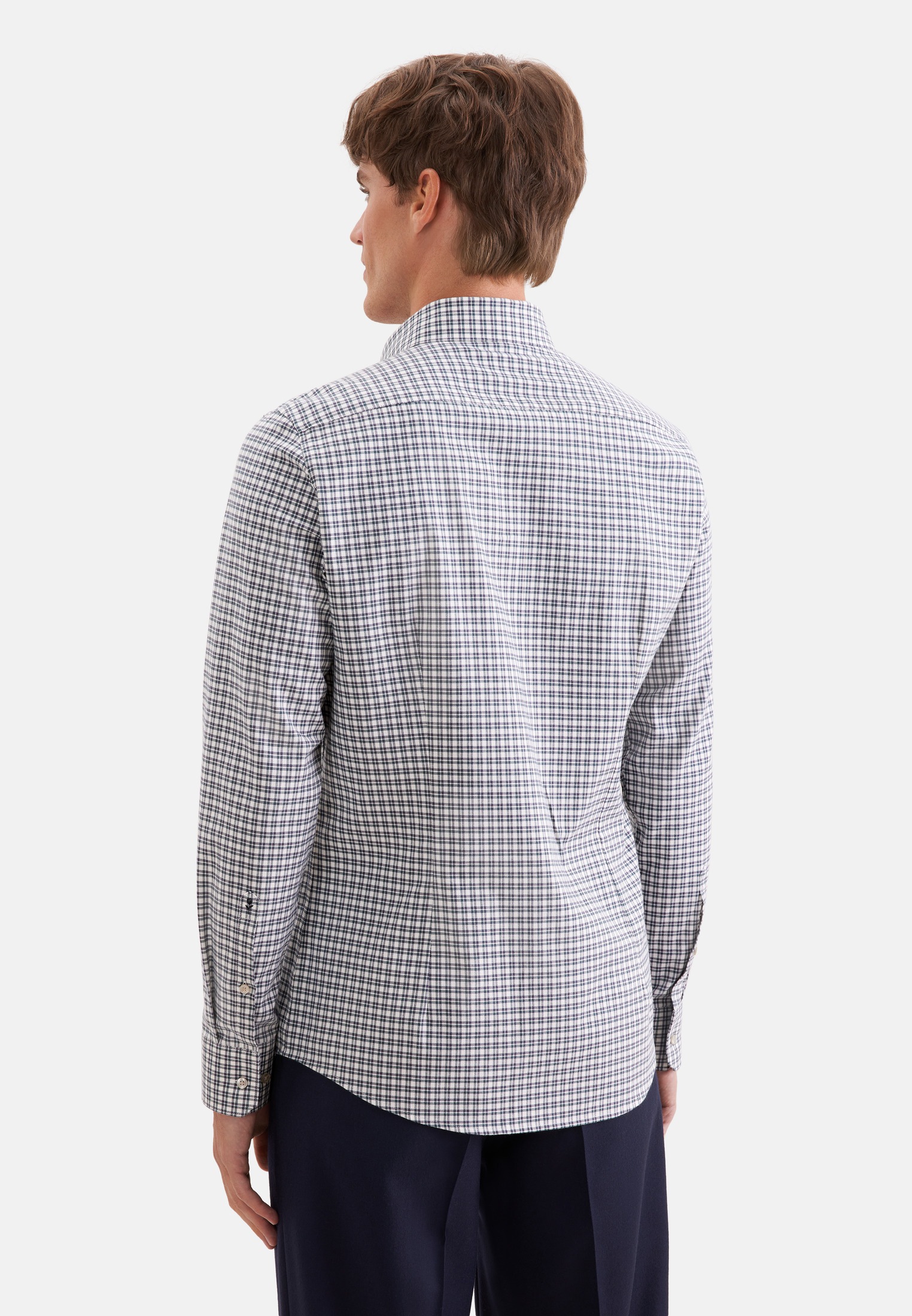 seidensticker Flanellhemd »Schwarze Rose« Slim 1/1 Button-Down-Kragen Karo