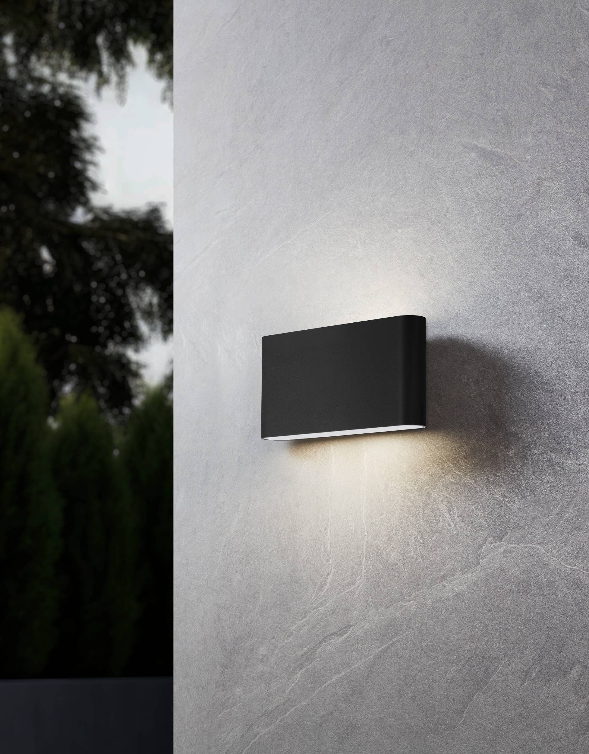 EGLO Wandleuchte »Grutti Wandlampe, Außenlampe, Wand Außenbeleuchtung, Aluminium, IP65« LED-Modul 1 Stk. Kaltweiß | Neutralweiß | Warmweiß Wand-/Deckenleuchte - L17,5 x H9 x AL5 cm - anthrazit - 2X5,8W inkl.