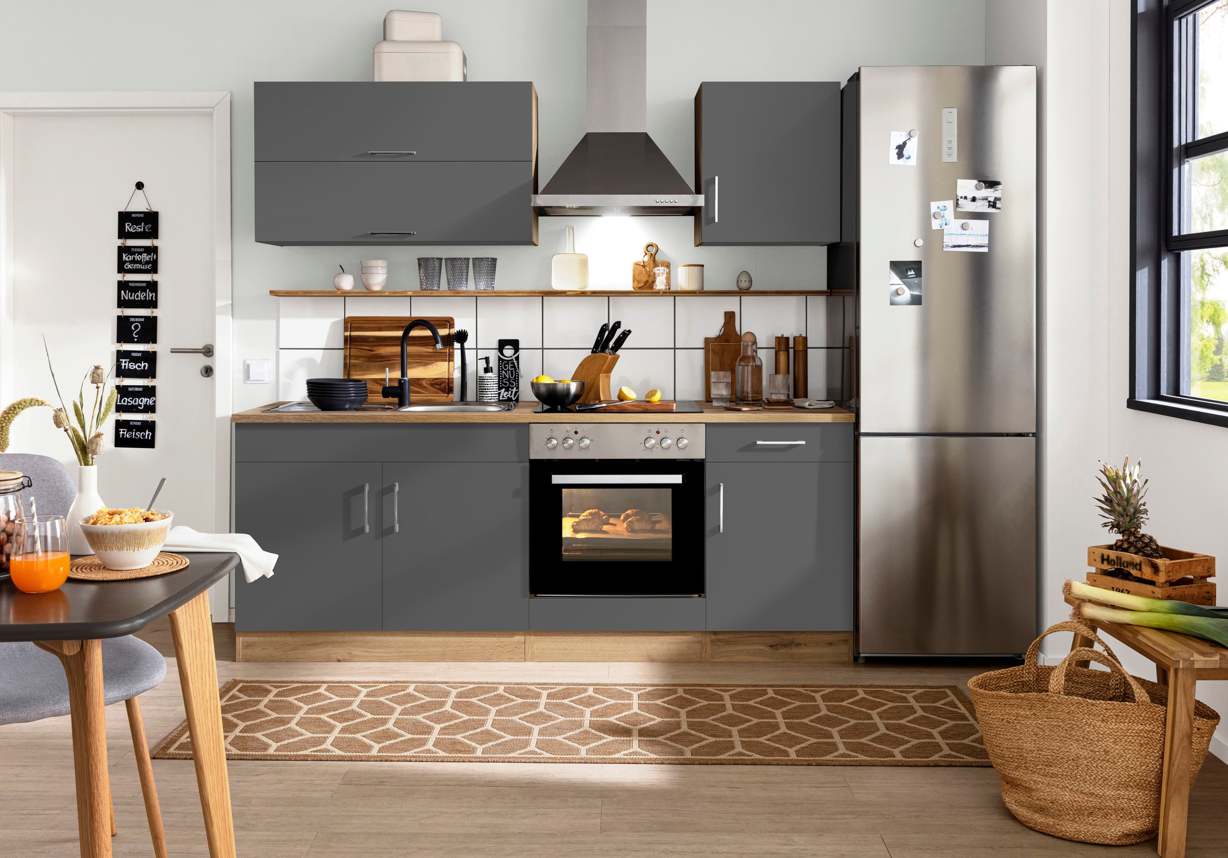 KOCHSTATION Küchenzeile »KS-Colmar«, ohne E-Geräte, Breite 210 cm