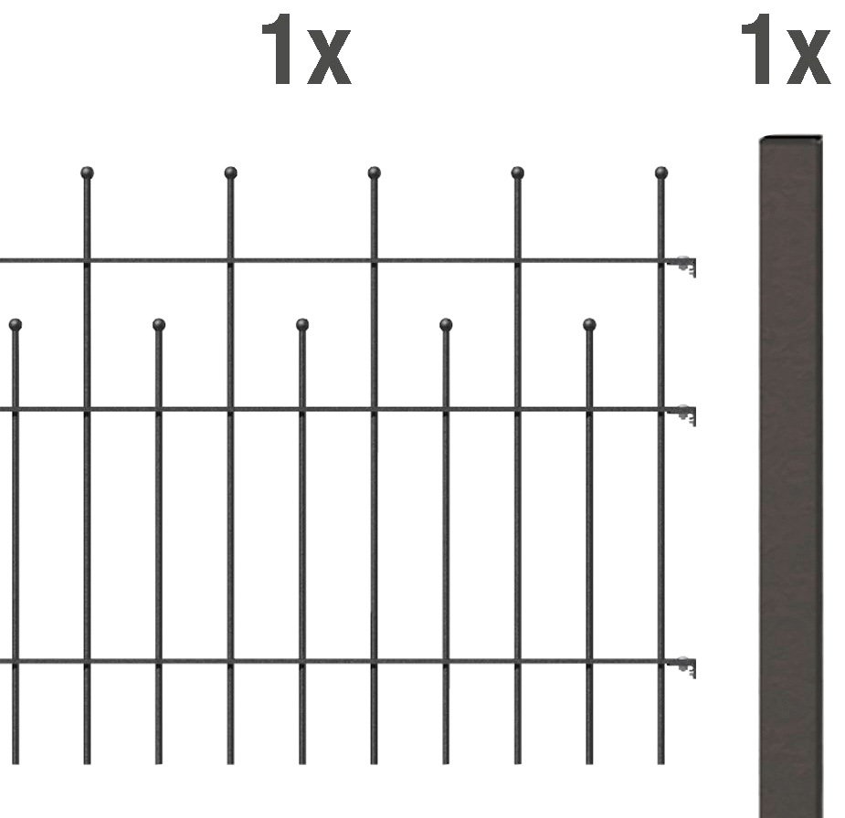 Alberts Metallzaun »Anbauset Madrid«, Höhe: 49,5, 73,5 und 98,5 cm, Breite: 200 cm, zum Einbetonieren