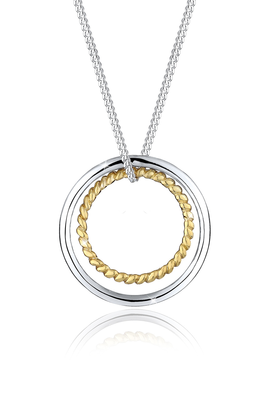 Elli Lange Kette »Halskette Kreis Ring Geo Basic Trend 925 Silber«