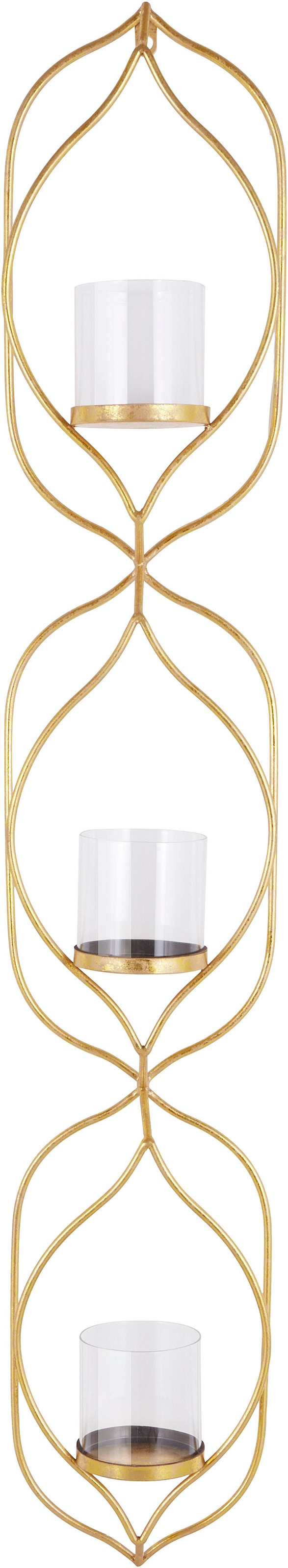 Leonique Wandkerzenhalter, Wandleuchter, Wanddeko, Wanddekoration, aus Metall, goldfarben, dekorativ im Wohnzimmer & Schlafzimmer