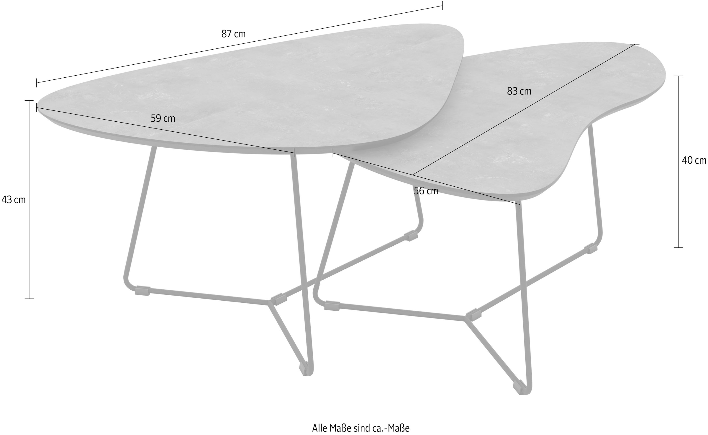 HELA Couchtisch »PISA« Set, 2 Stk. tlg.