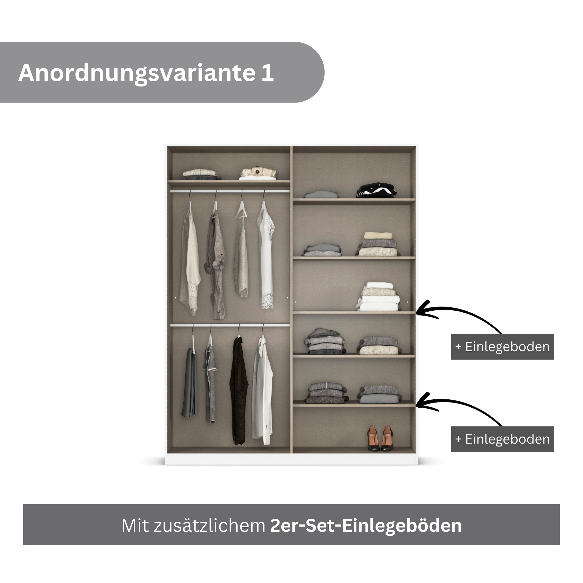 rauch Drehtürenschrank »Kleiderschrank Schrank Garderobe AGORDO mit Dekor- oder Hochglanzfront«, (in zwei Griff-Farben, Breiten 91-360 cm), durchdachte Innenausstattung, in 7 Breiten und 2 Höhen MADE IN GERMANY