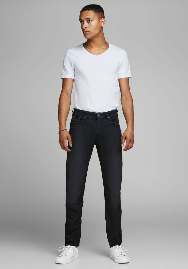 Jack & Jones T-Shirt »SLIM- FIT BASIC TEE V-NECK«, mit V-Ausschnitt