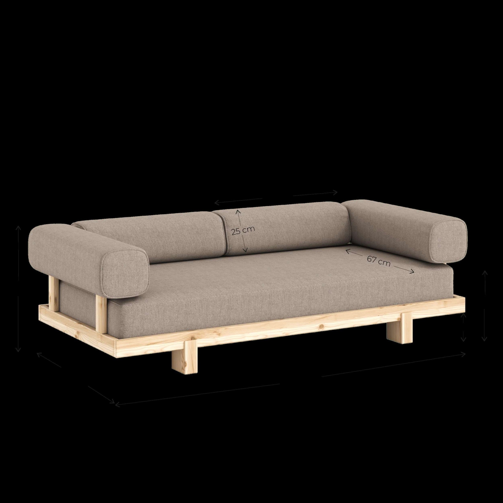 Karup Design Schlafsofa »Stay Sofa Bed, mit Bettfunktion & Boxspring, 3 Sitzer aus Massivholz« Boxspring-Matratze mit Sprungfedern, 90 x 200 cm, Made in Europe
