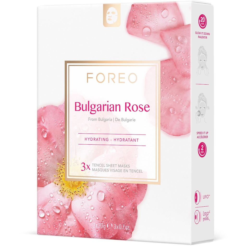 FOREO Gesichtsmaske »Farm To Face Collection Sheet Masks Bulgarian Rose«, (3 tlg.)